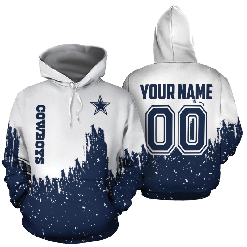 Personalized name and number dallas cowboys galaxy all over print hoodie