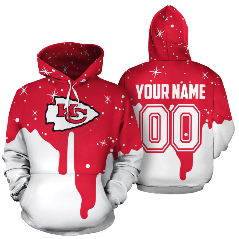 Personalized name and number kansas city chiefs all over print hoodie