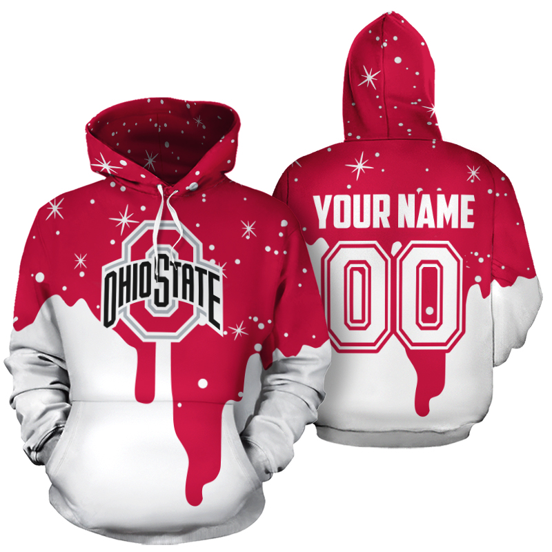 Personalized name and number ohio state buckeyes all over print hoodie