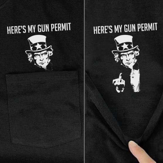 Abraham Lincoln Here’s My Gun Permit Pocket T-shirt – Boom 081119