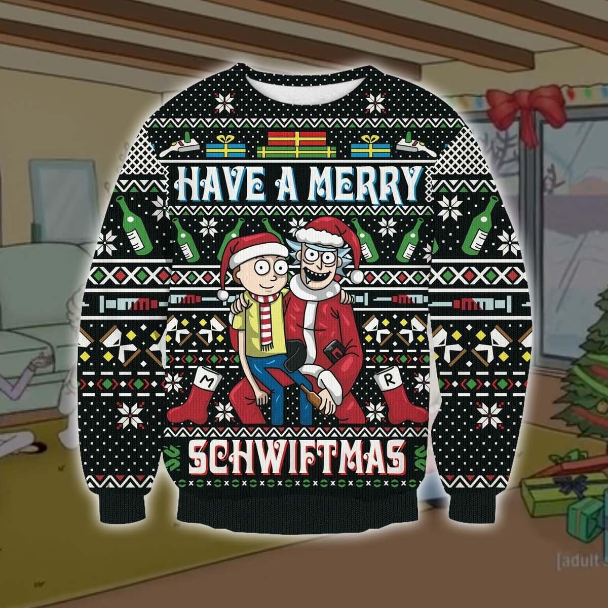Rick and morty have a merry schwiftmas ugly christmas sweater – maria