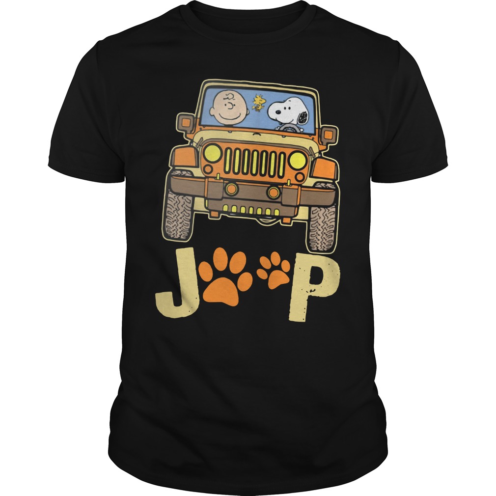 Snoopy and Charlie Brown on jeep on the way we go shirt