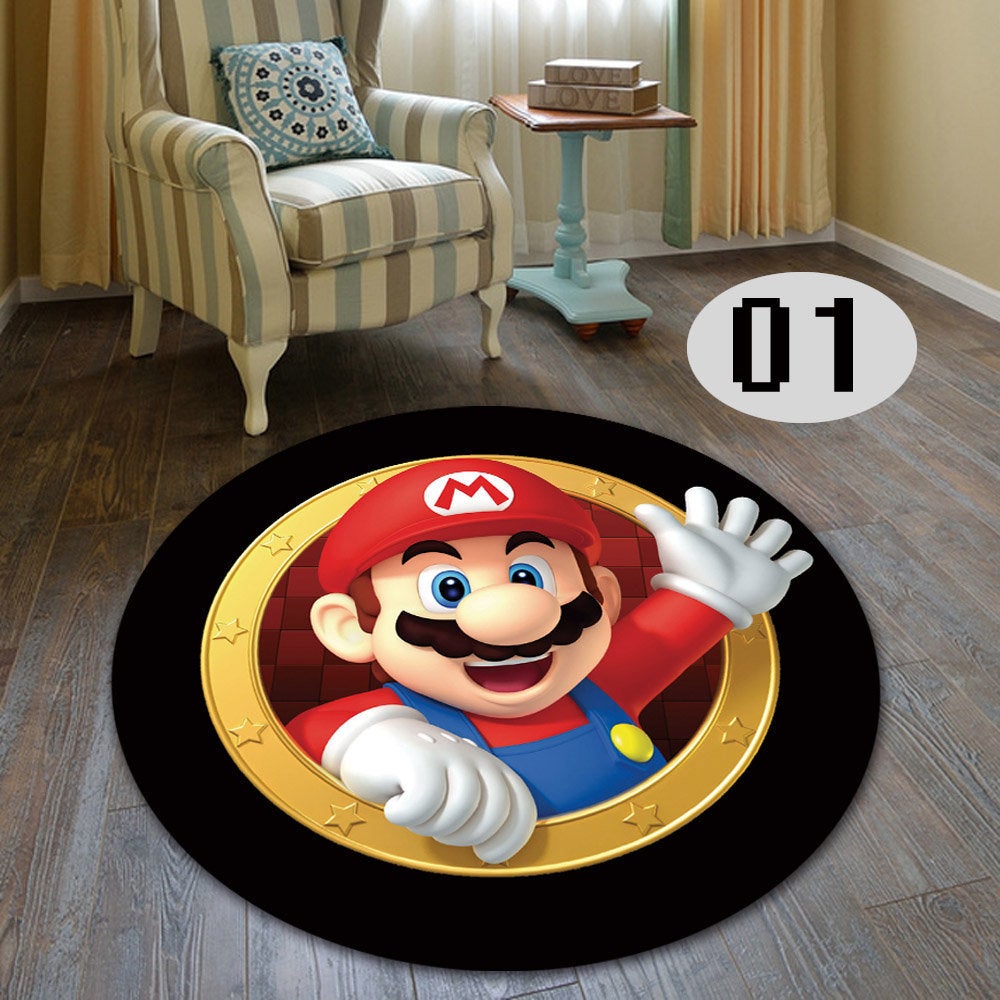 Super mario living room bedroom round carpet 1