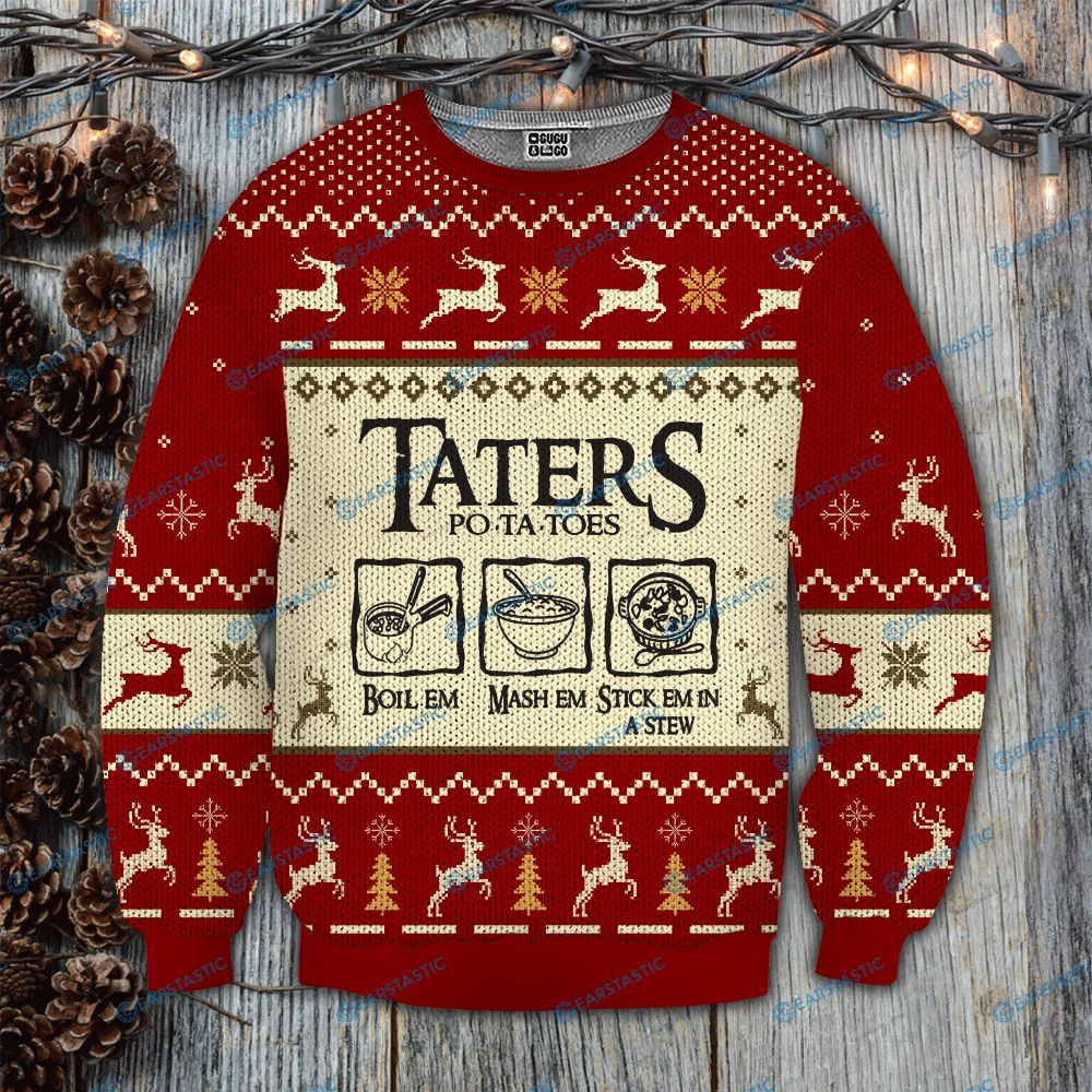 Taters po-ta-toes recipe lord of the rings ugly christmas sweatshirt – maria