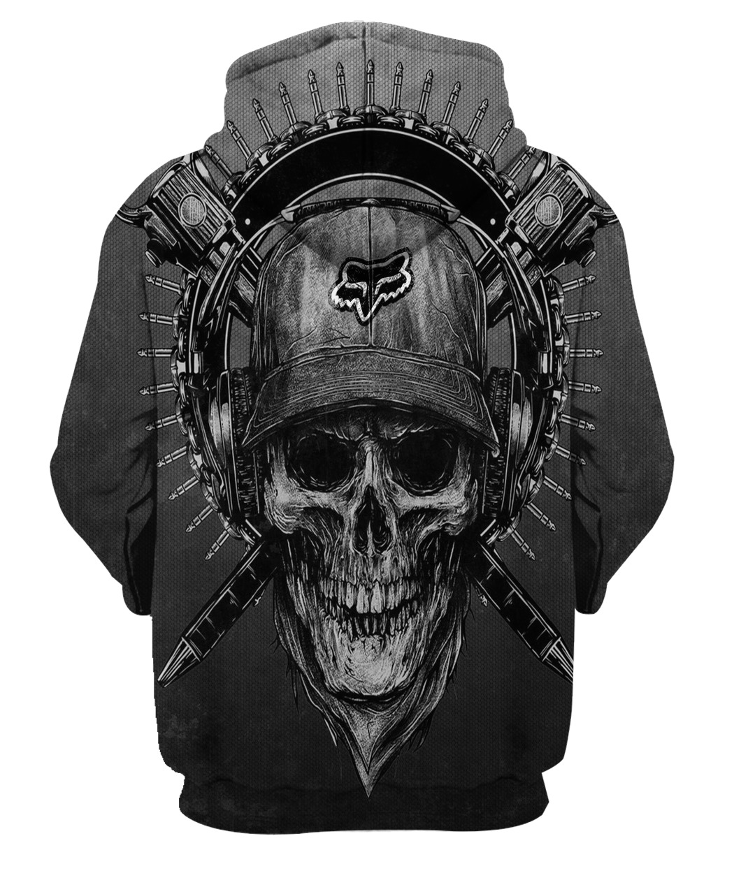 Terror noise division fox racing all over print hoodie - back