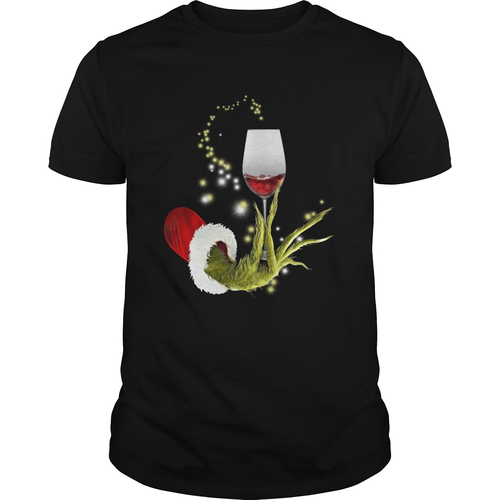 The Grinc hand Right Red Wine ugly christmas shirt