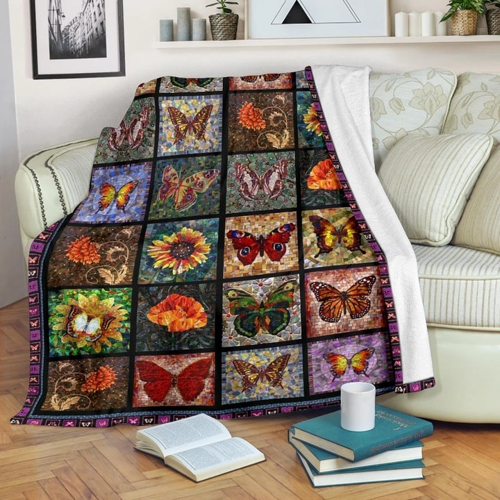 butterflies fleece blanket - maria