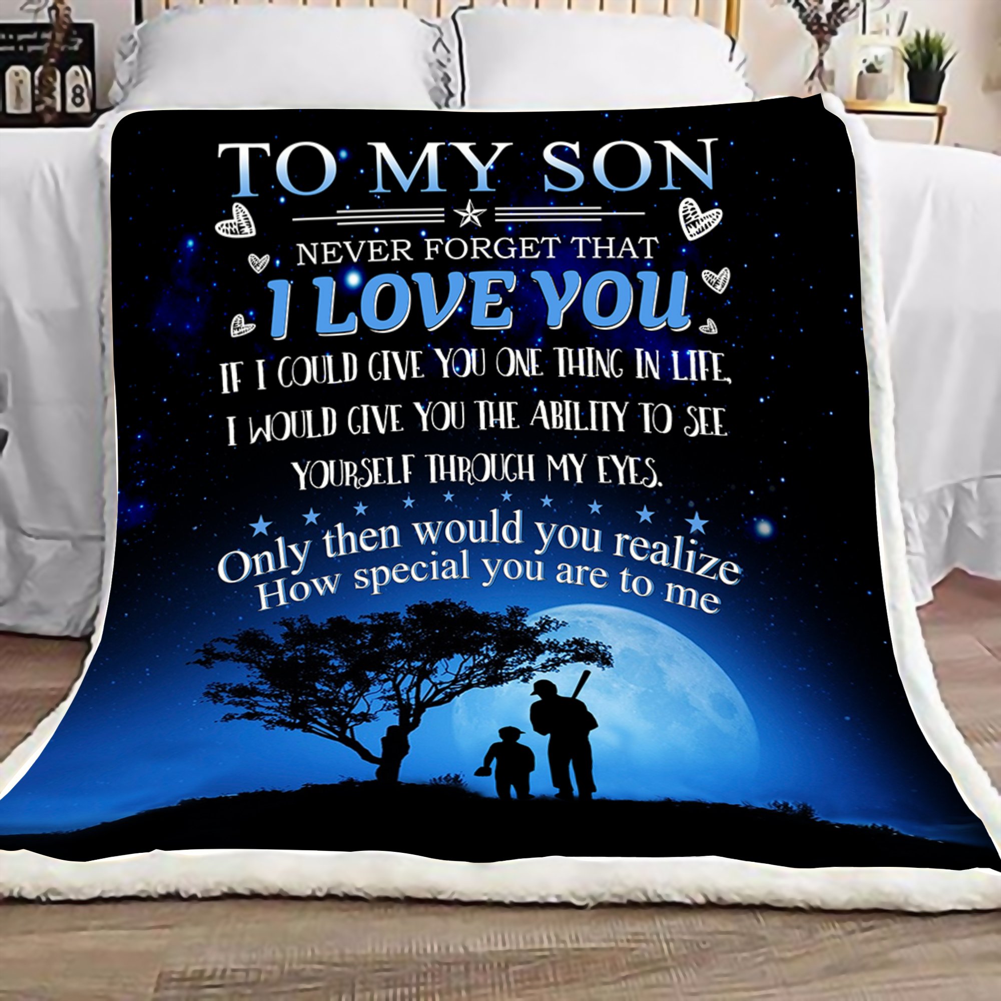 To my son never forget that i love you baseball blanket 1