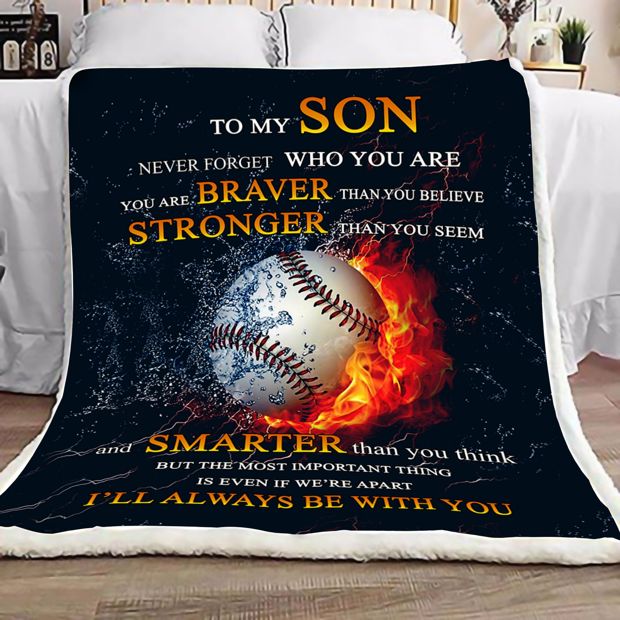 To my son never forget who you are baseball blanket 3