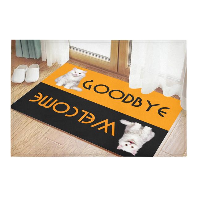 Welcome goodbye cute cat doormat – maria