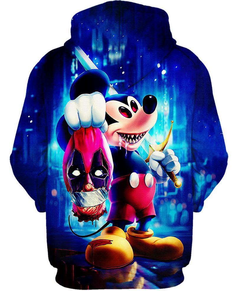 Halloween evil mickey mouse 3d hoodie - back