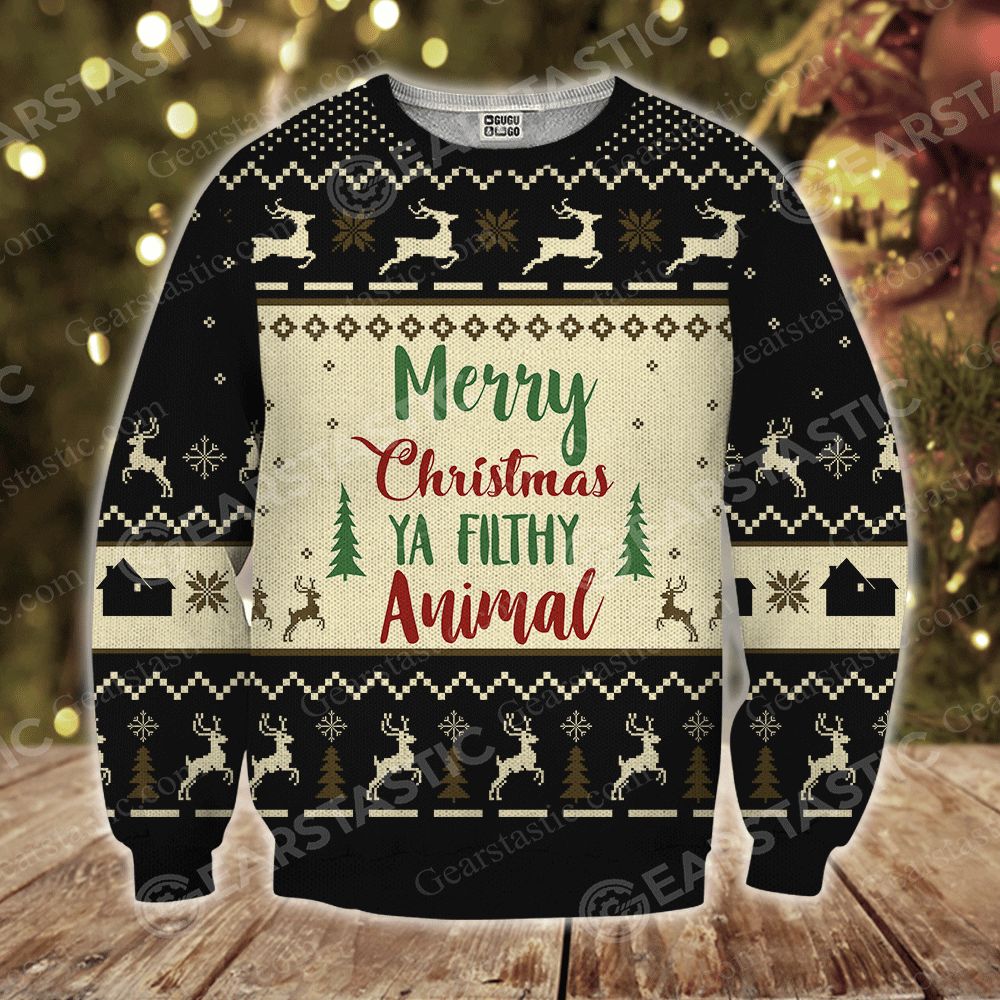 Home alone merry christmas ya filthy animal ugly christmas sweater 1