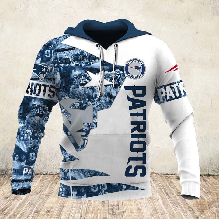 New england patriots all over printed hoodie