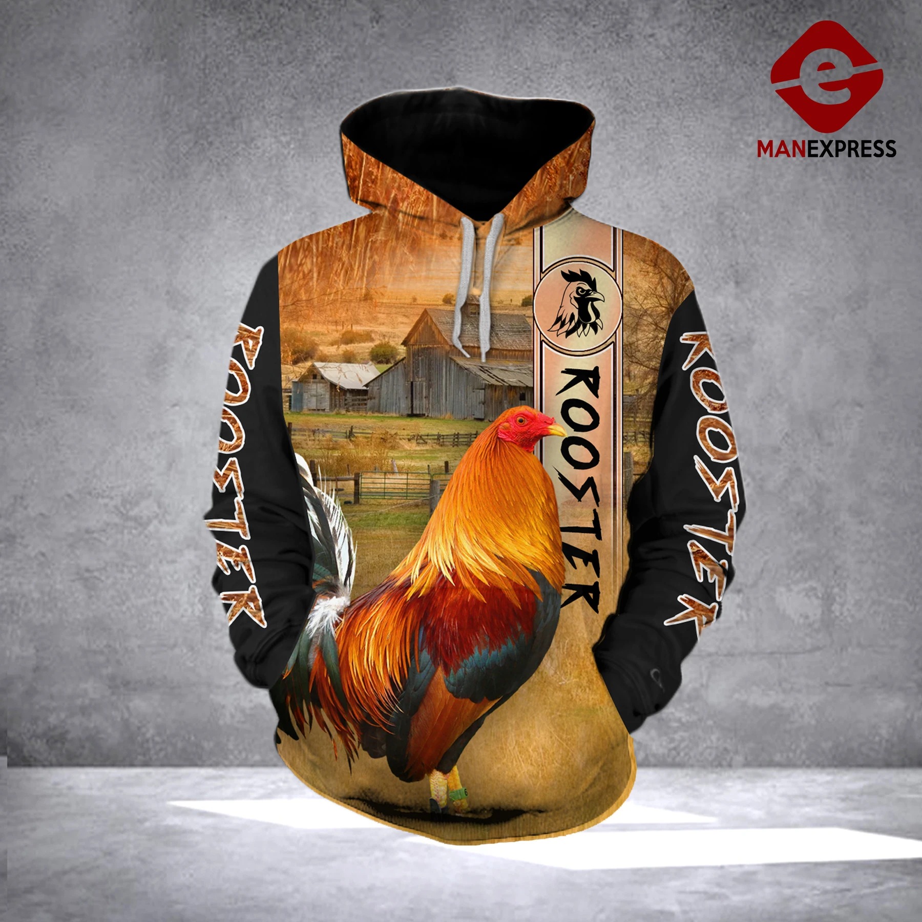 Rooster Ranch Grass 3d over print hoodies