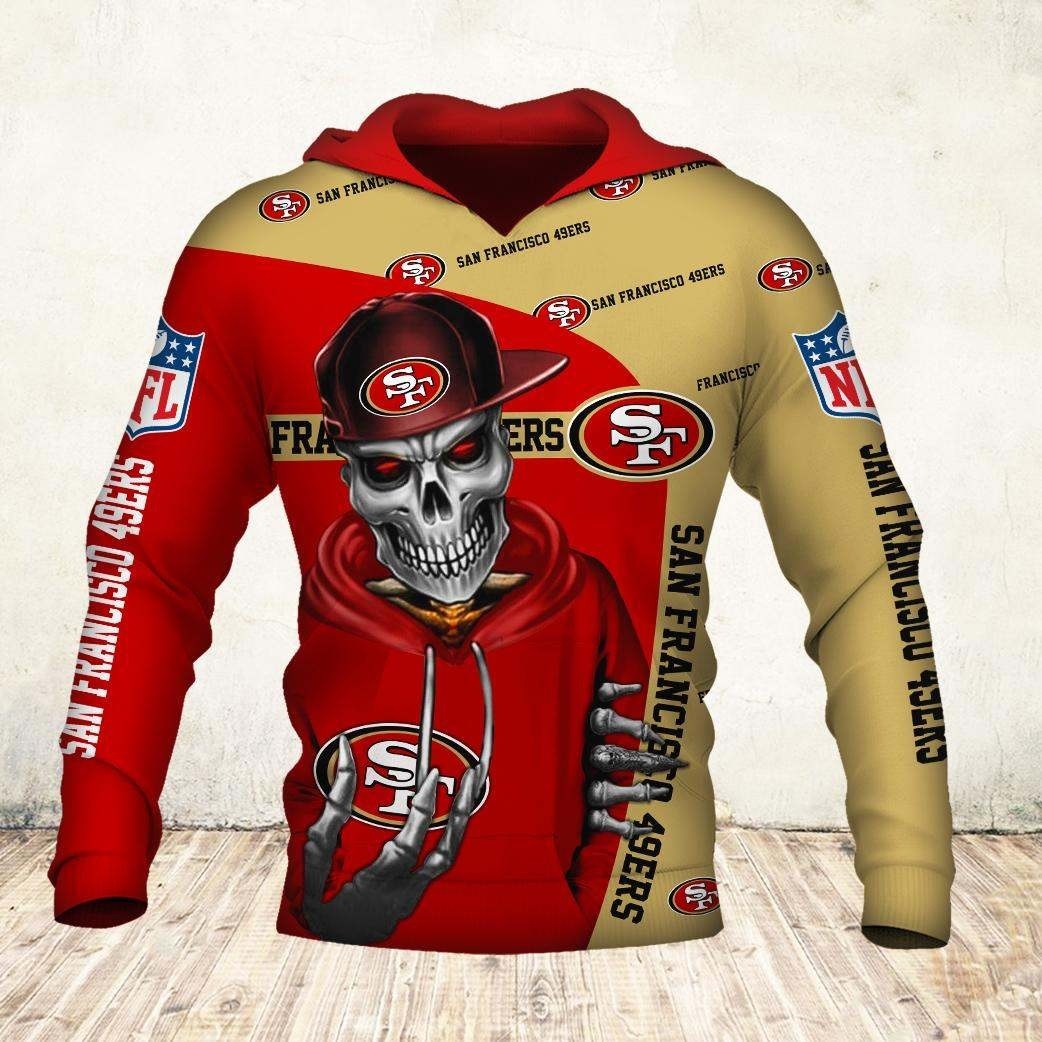 Skul san francisco 49ers all over print 3D hoodie, shirt – maria