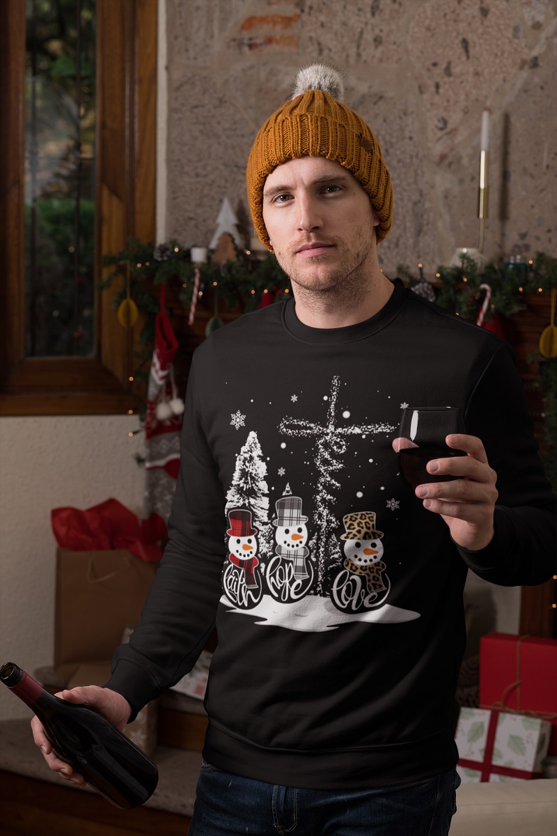 Snowman faith hope love Christmas shirt, hoodie, tank top – pdn