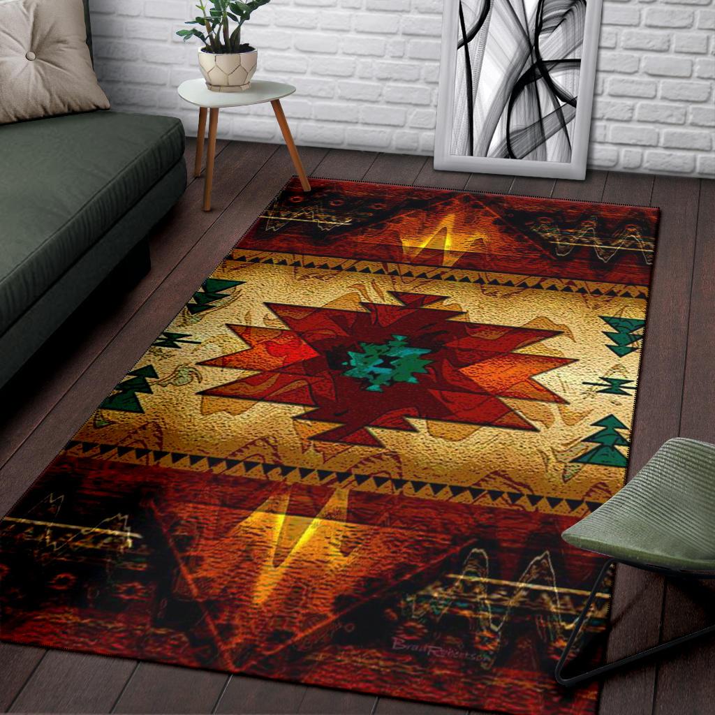 South west native american brown area rug – maria
