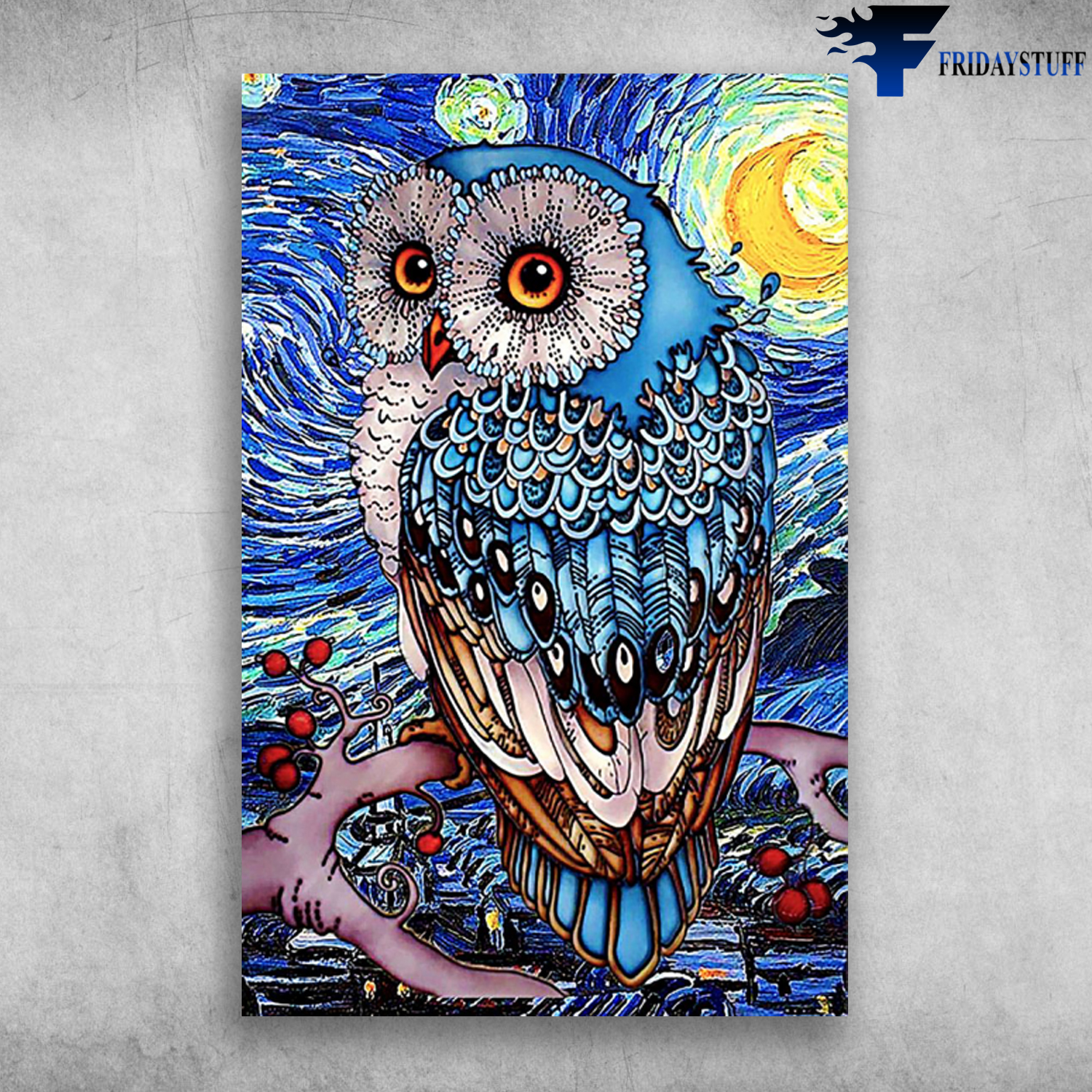 Starry Night Owls Colorful Owl Diamond Painting poster – tml