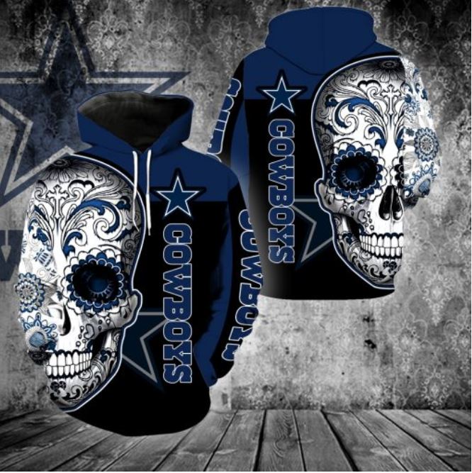 Sugar Skull Dallas Cowboys 3d hoodie