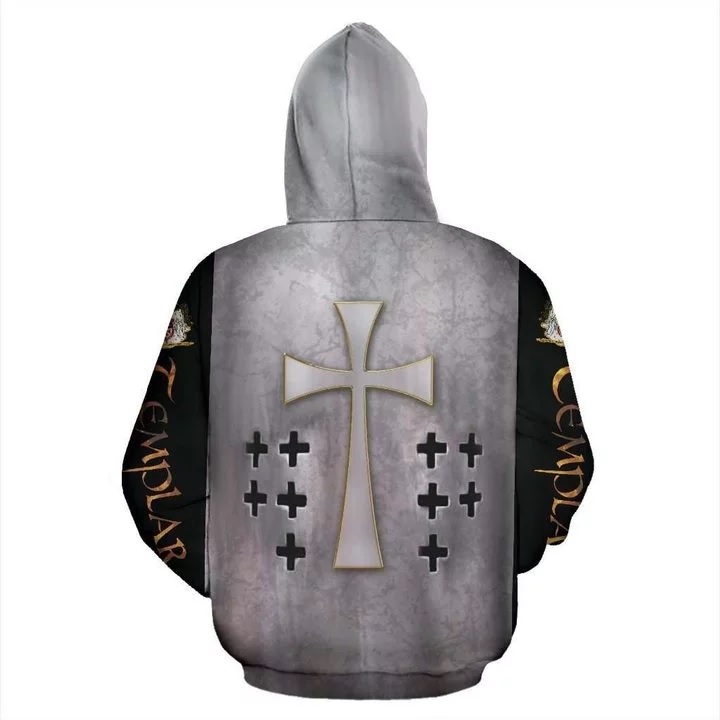 Templar cross viking all over print hoodie 1