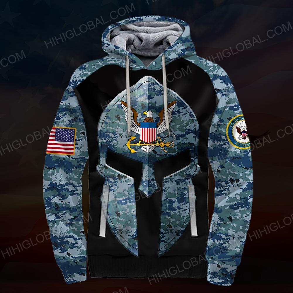 US navy all over printed hoodie