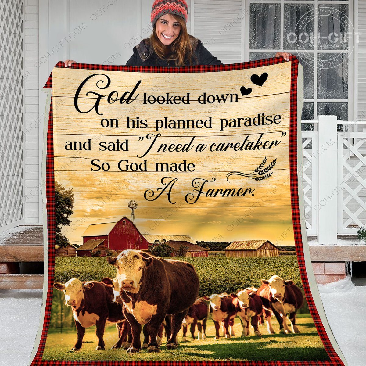 Good Looked Down On His Planned Paradise and Said I Need A Caretaker So God Made A Farmer Quilt Blanket – Saleoffshirt 1112194