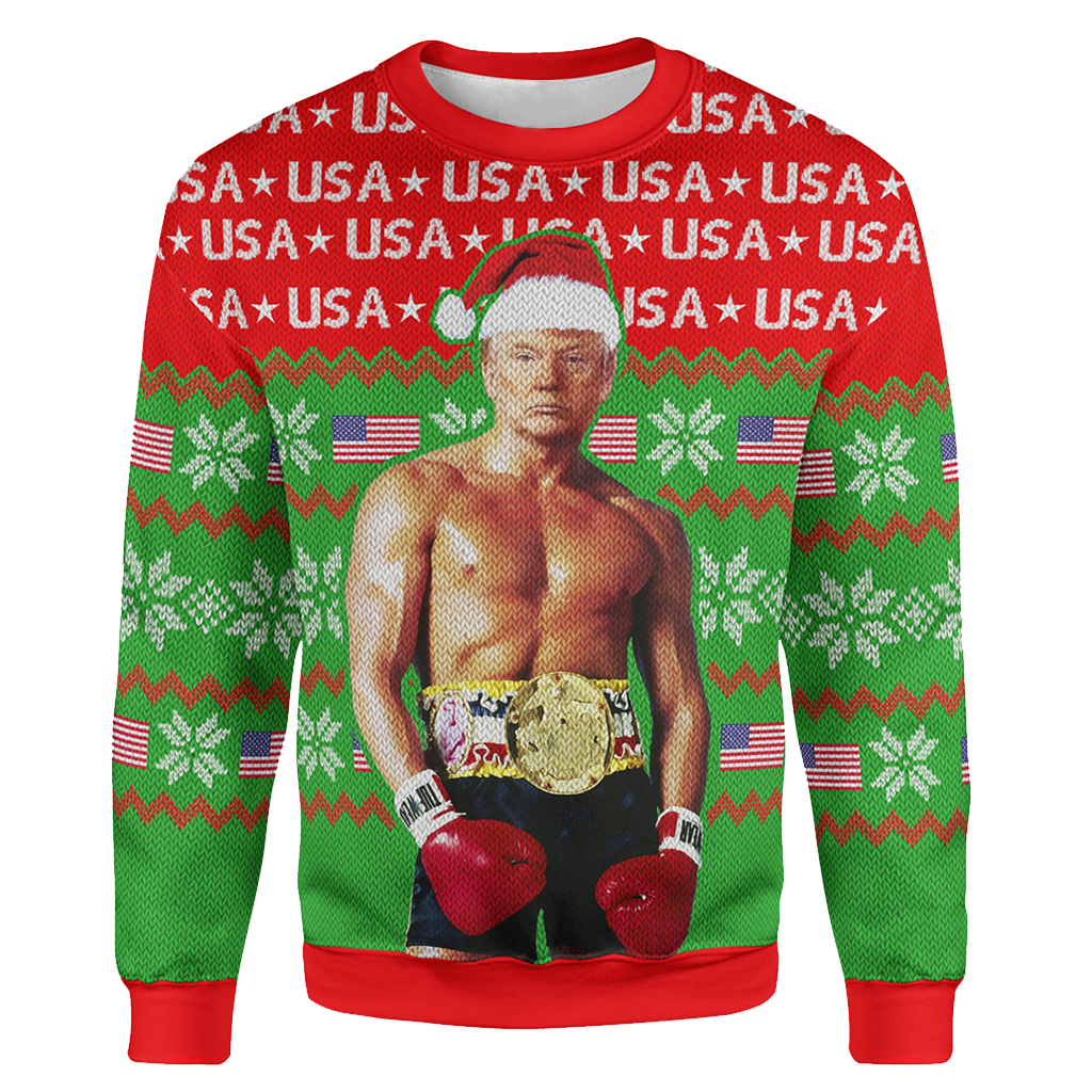 Trump Rocky 3D All Over Printed Ugly Christmas Sweater – mytea