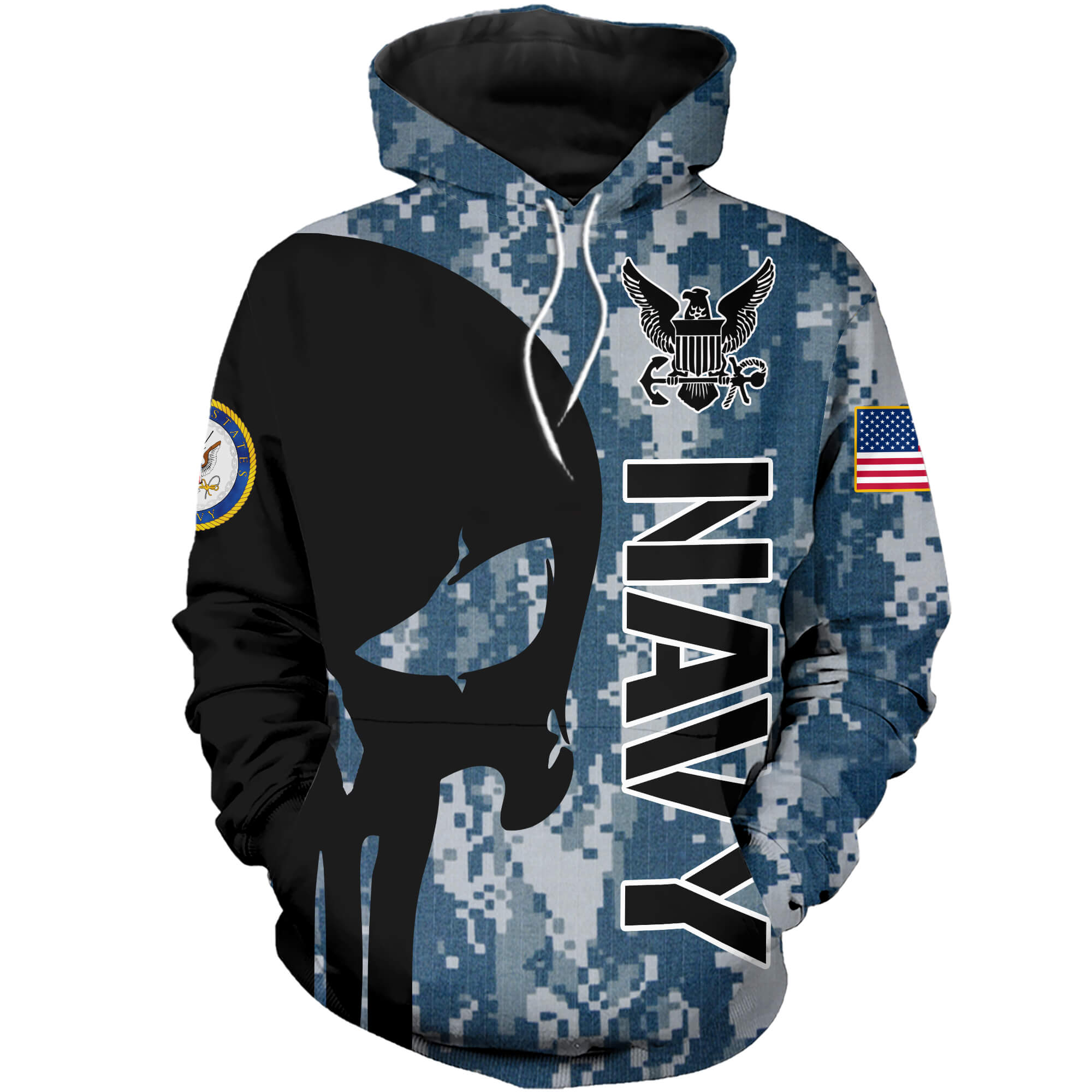 3D Printed US Navy Punisher Skull T-shirt and Sweatshirt – HOTHOT 220120