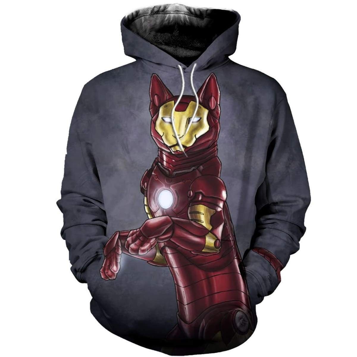 Avengers iron man iron cat all over print hoodie