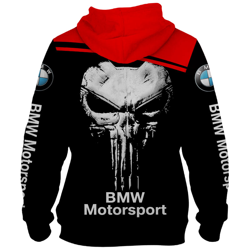 BMW Motorsport Punisher Skull 3D Hoodie-back