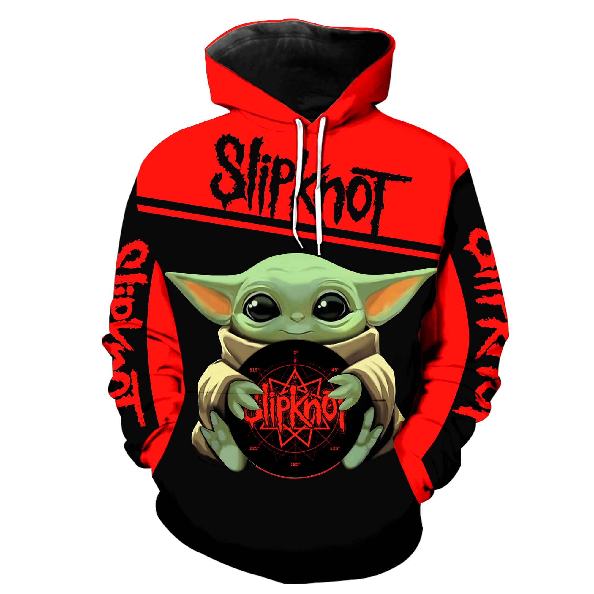 Baby yoda slipknot all over printed hoodie