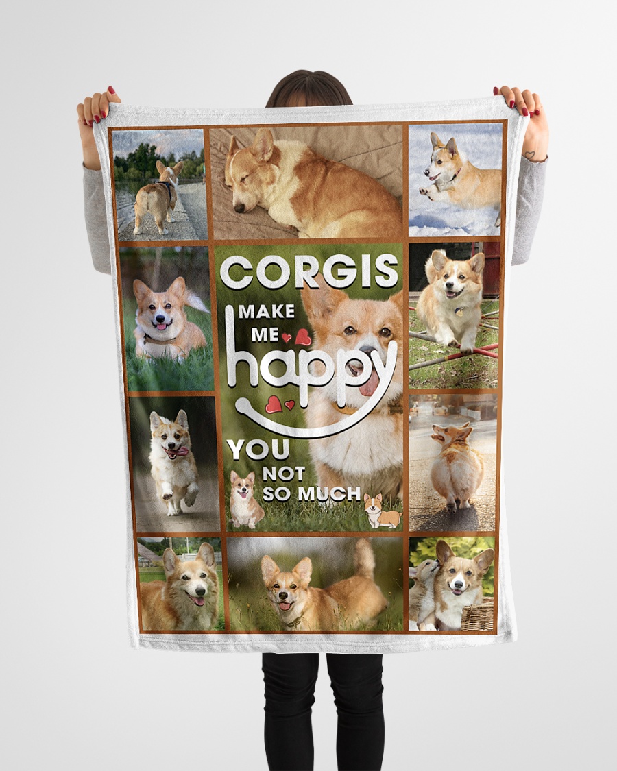 Corgis make me happy you not so much fleece blanket – maria