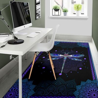 Dragondly all over print rug - maria
