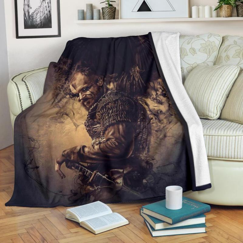 Floki vikings all over printed blanket 1