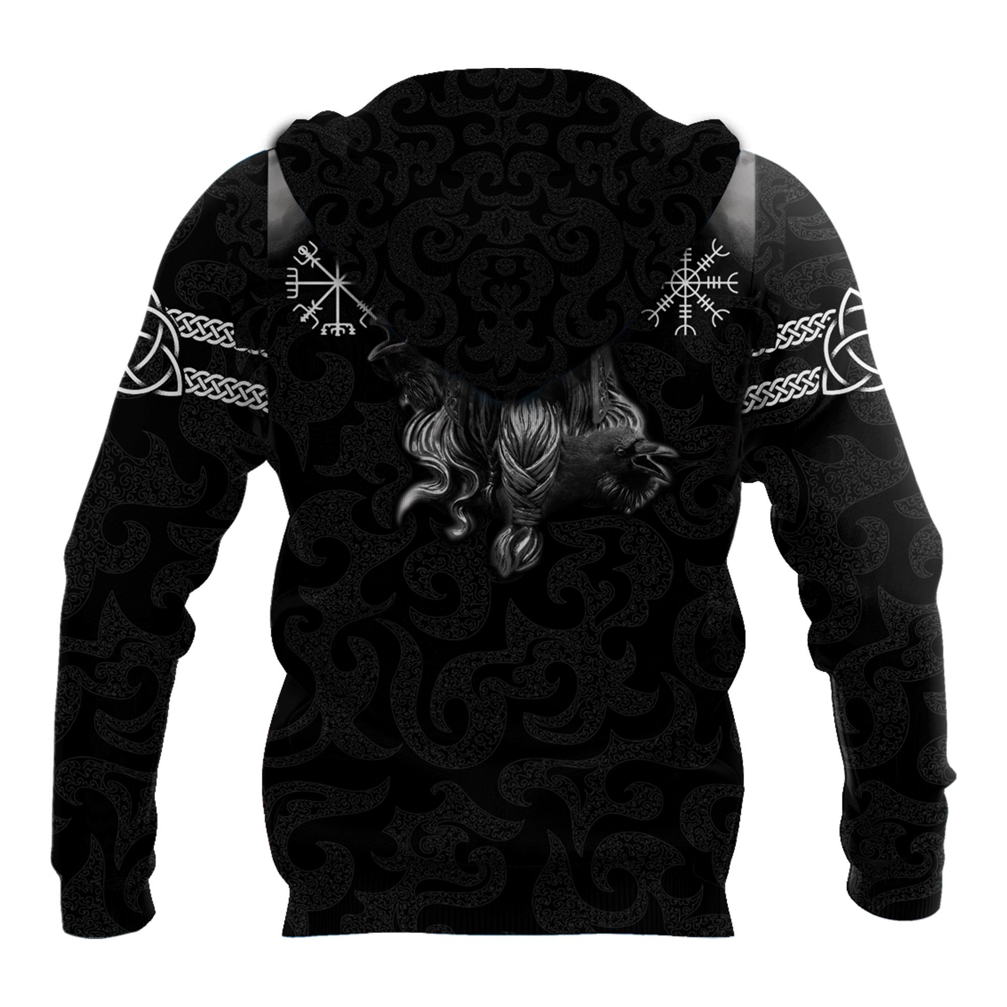 Hammer of thor forever we are one viking full printing hoodie - back