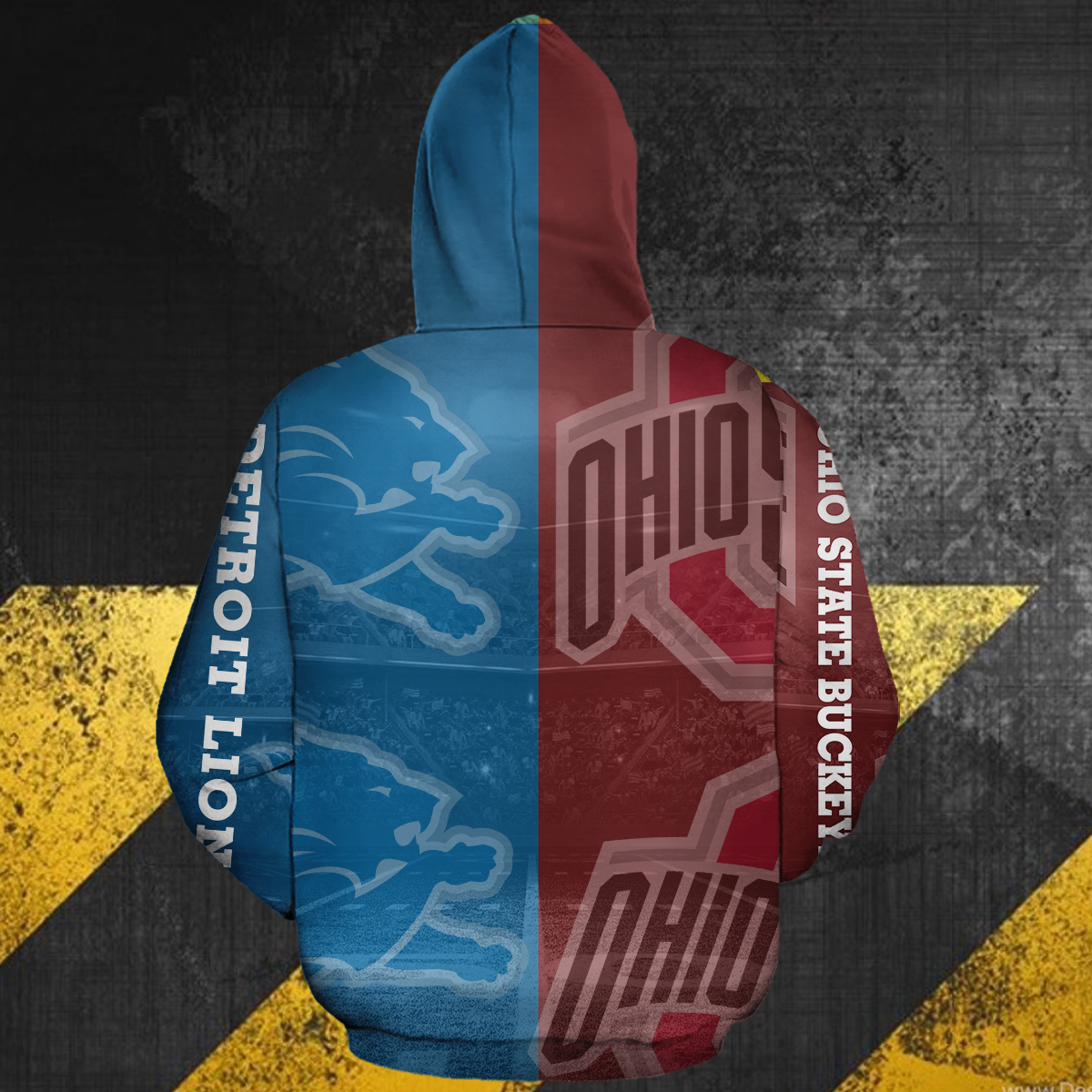 I’m an ohio state buckeyes on saturdays and a detroit lions on sundays 3d hoodie back