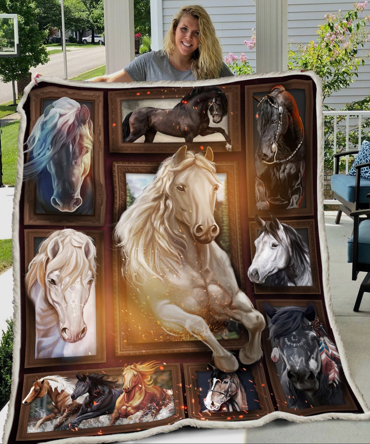 Love horse full printing blanket – maria