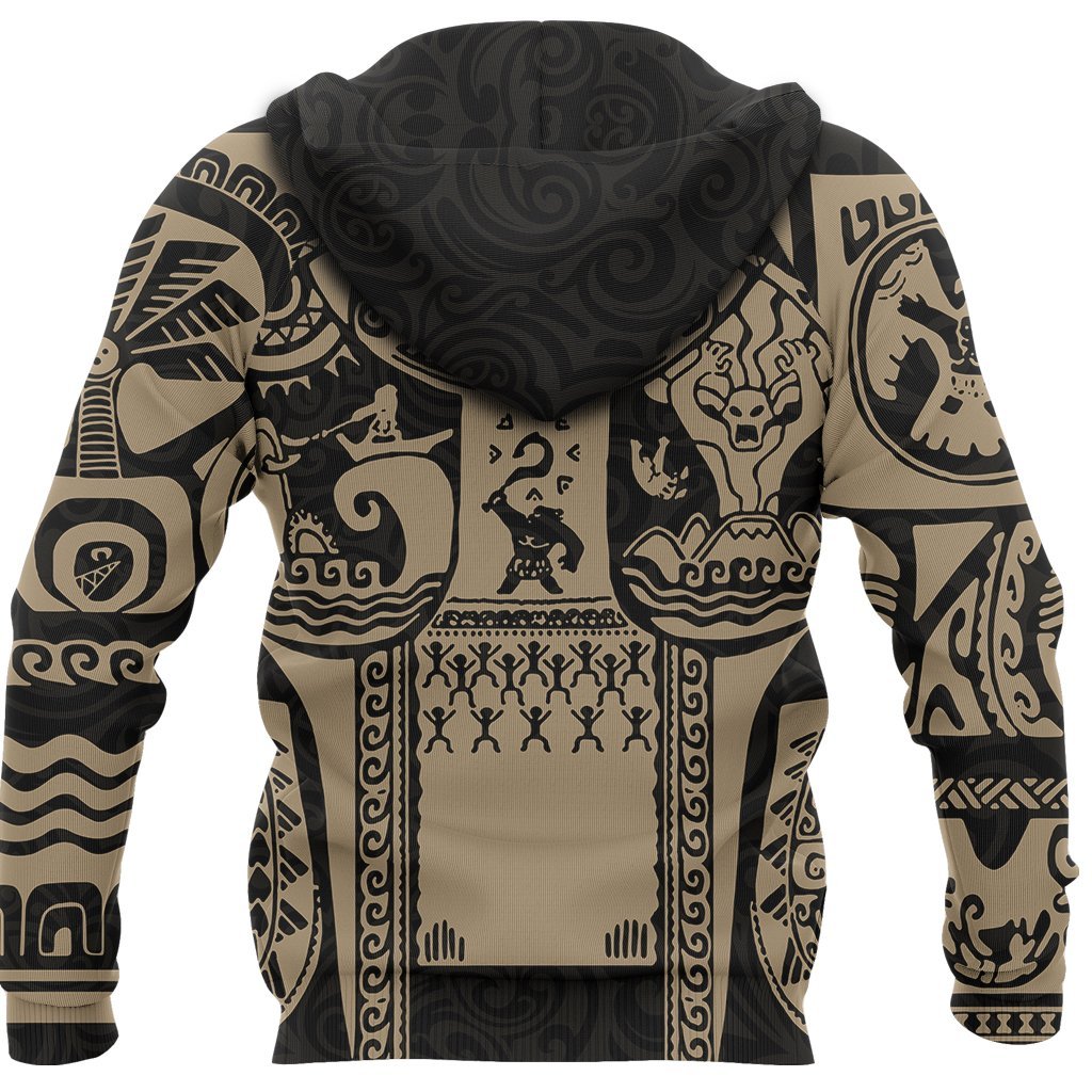 Maui polynesian tattoo all over print hoodie - back