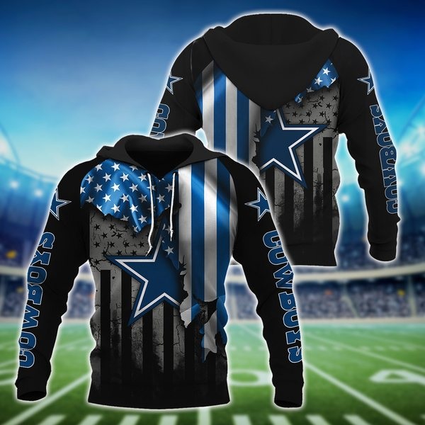 NFL dallas cowboys american flag all over print shirt
