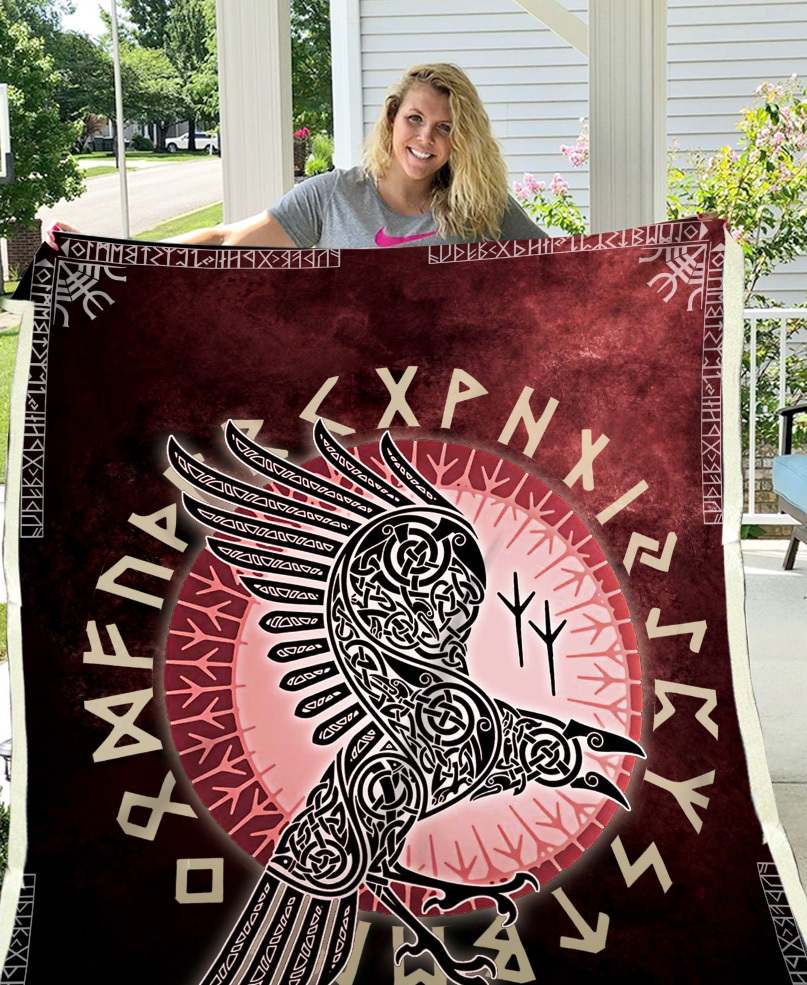 Odin viking raven full printing blanket 1