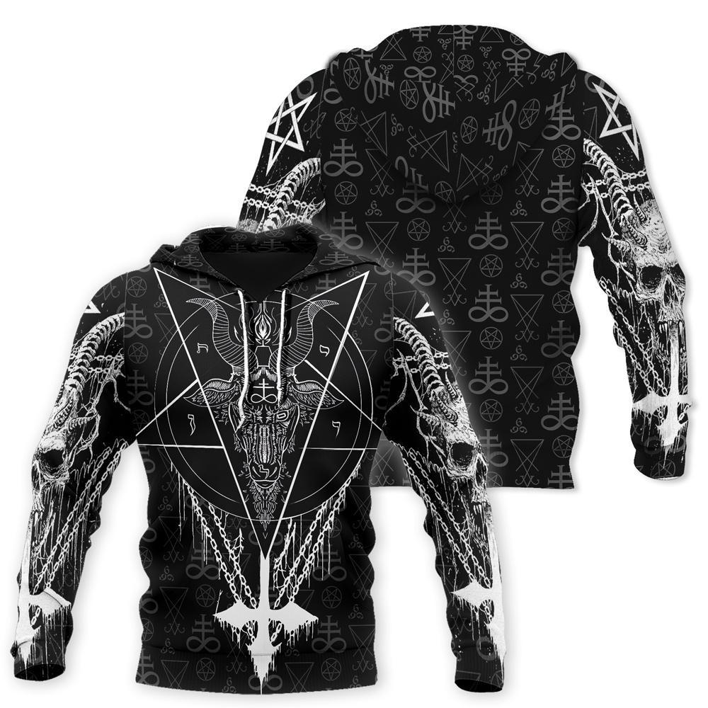 Satanic all over printed hoodie