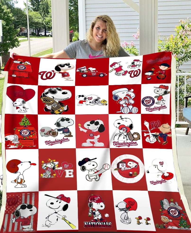 Snoopy washington nationals full printing blanket 1
