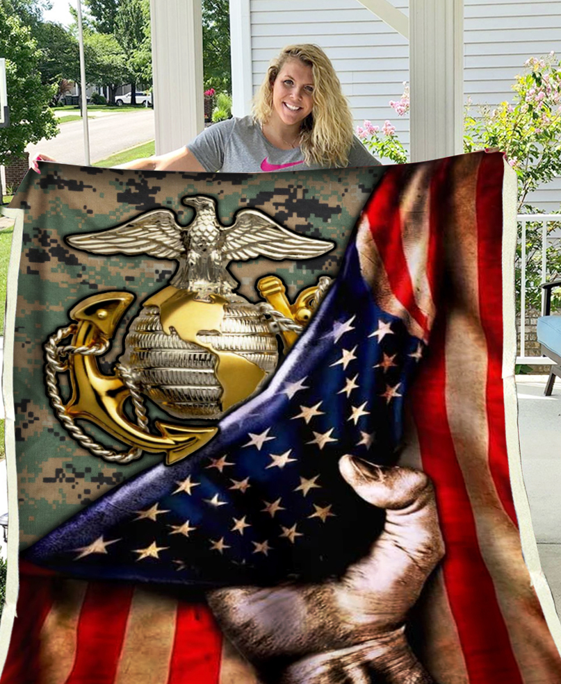 United states marine corps american flag blanket 1