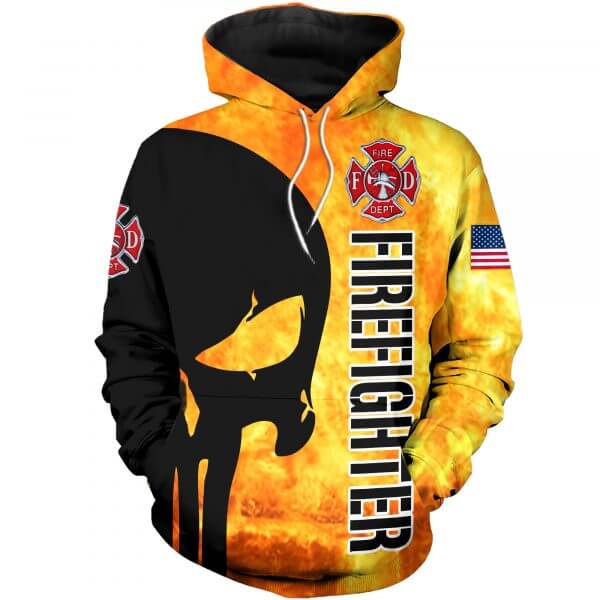 3D Printed Firefighter Punisher Skull Hoodie and Sweatshirt – Teasearch3D 050220