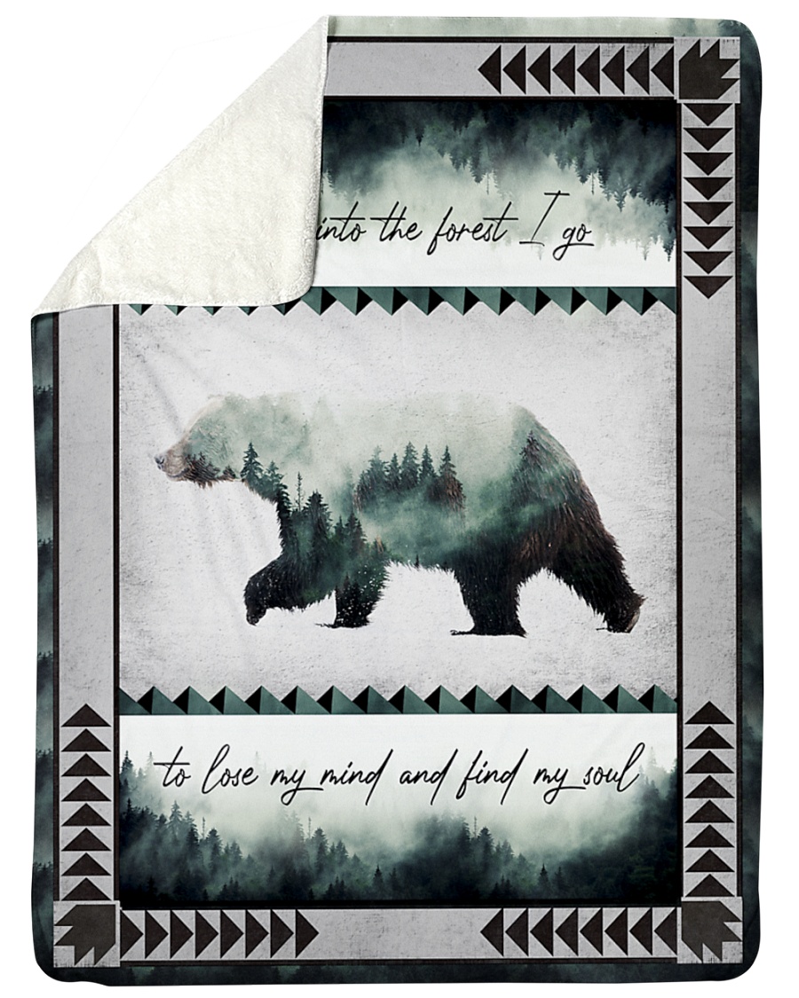 And into the forest i go to lose my mind camping bear blanket 1