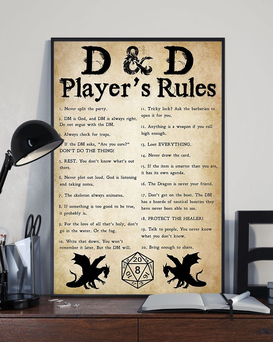D and D player’s rules poster – BBS