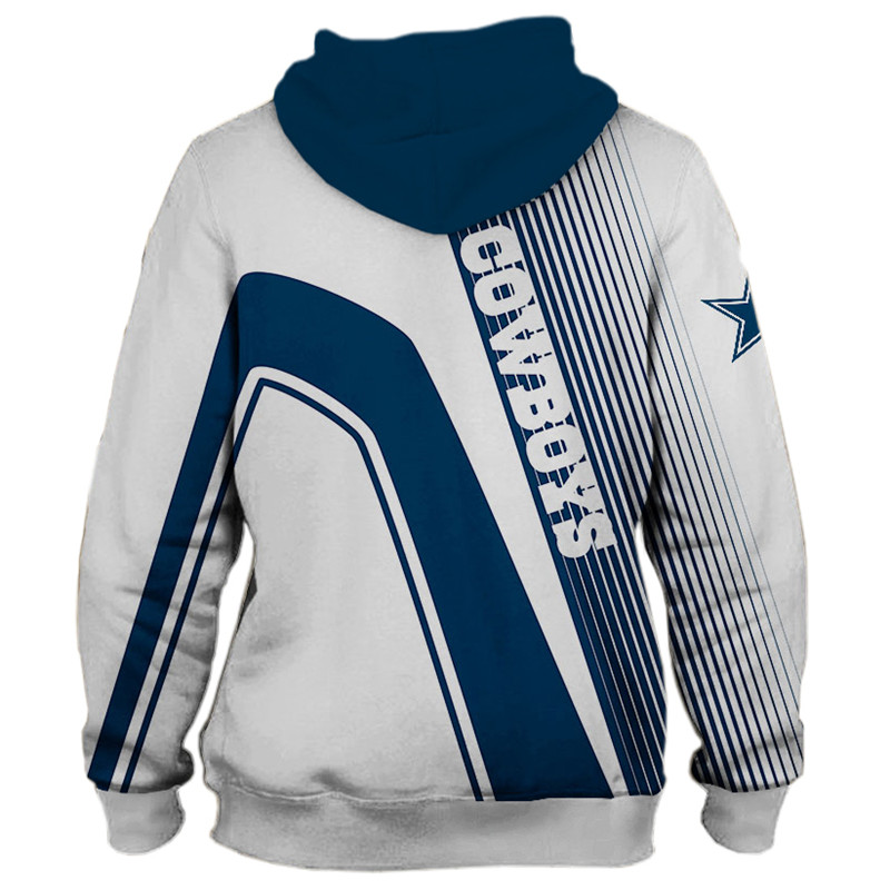Dallas Cowboys stripes 3d hoodie back