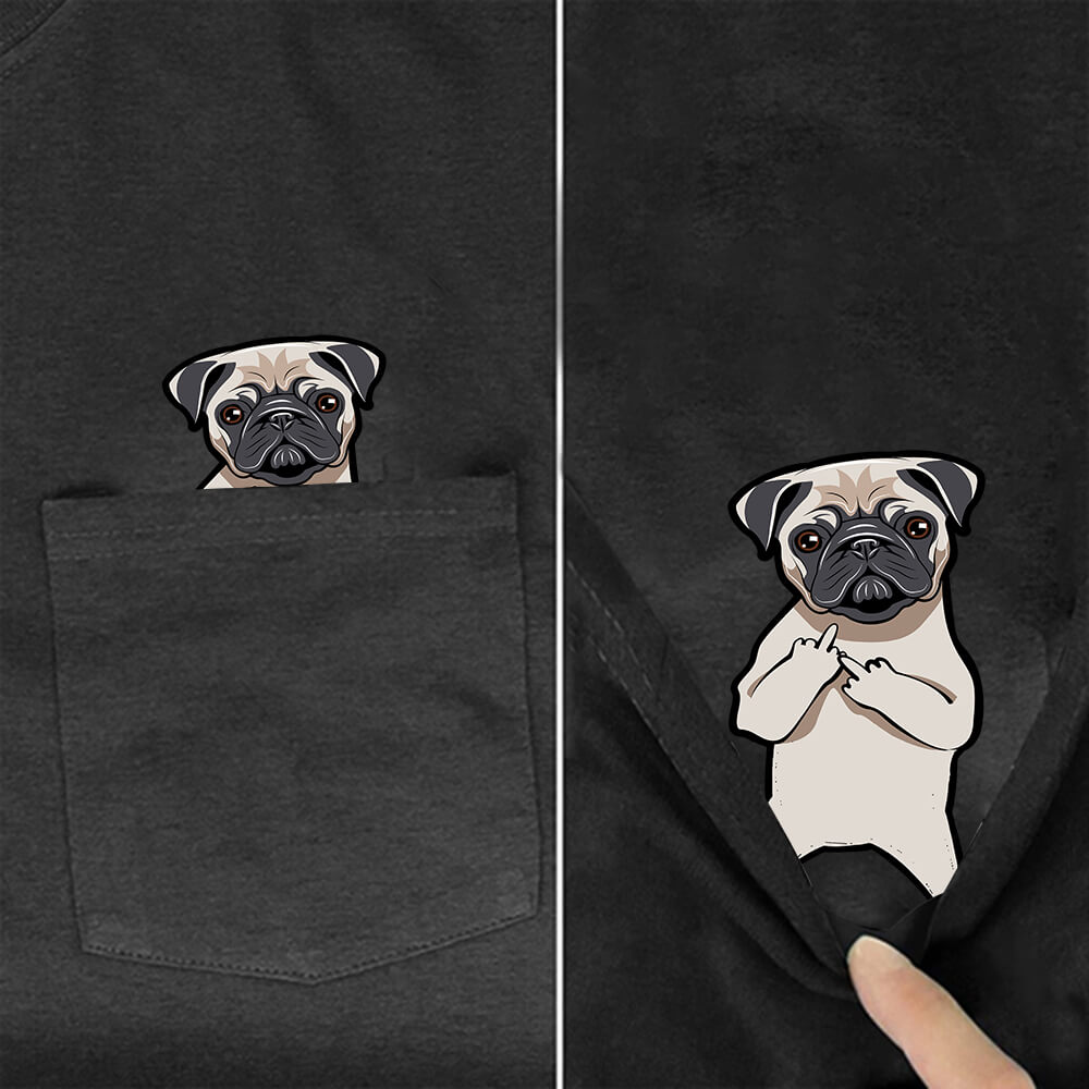 Funny Pug Pocket T-Shirt