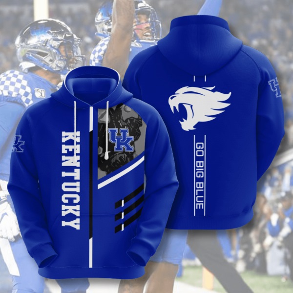 Go Big Blue Kentucky Wildcats 3D Hoodie