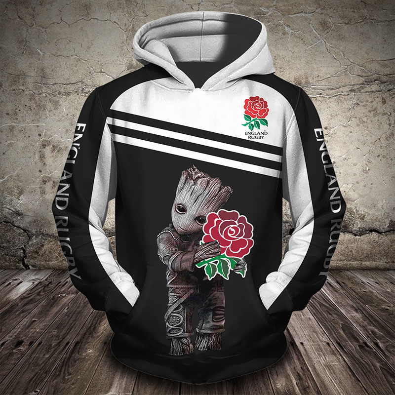Groot hold england rugby full printing hoodie